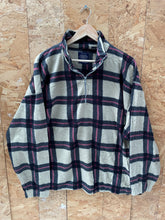 Vintage beige chunky check quarter zip fleece top by Faded Glory size XXL